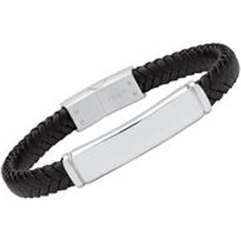 Gravur Armband aus schwarzem Kunstleder