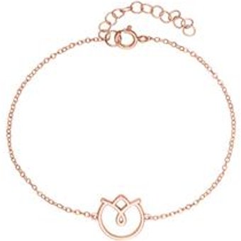 Armband Blüte für Damen aus 925er Silber, rosévergoldet