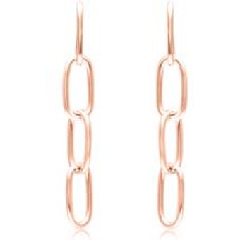 Glieder Ohrstecker für Damen aus Sterlingsilber, rosé