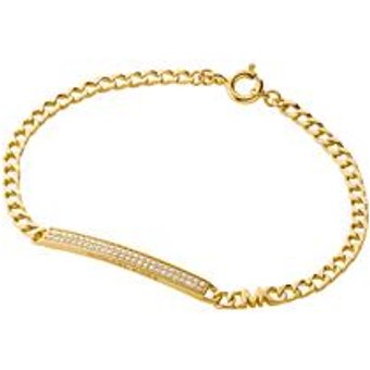 Damenarmband Statement Link, 925er Silber, vergoldet