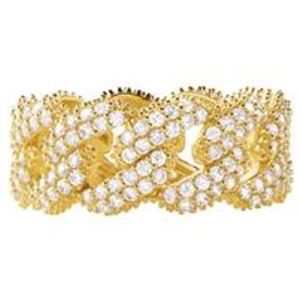 Ring fĂĽr Damen aus vergoldetem 925er Silber, Zirkonia