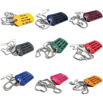 Kugelkette Edelstahl Dog Tag Anhänger mit Gravur
