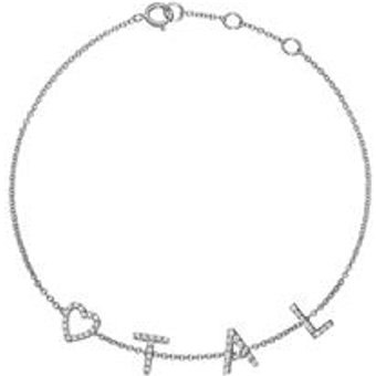 Buchstaben Armband aus 585er Weißgold mit Diamanten