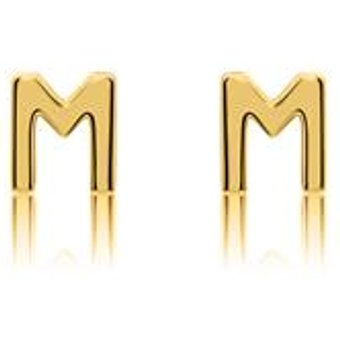 Buchstaben Ohrstecker aus 14-karätigem Gold