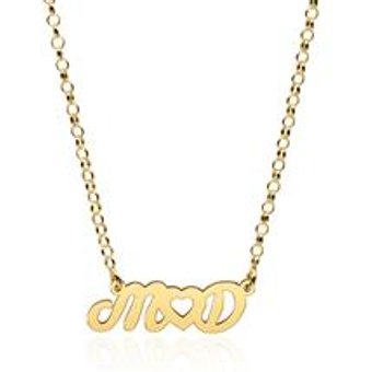 Kette mit wählbaren Initialen und Herz aus 585er Gold