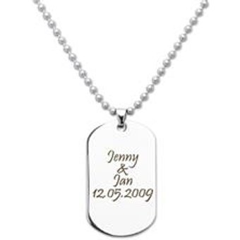 Dog-Tag Anhänger inkl Kette & Lasergravur