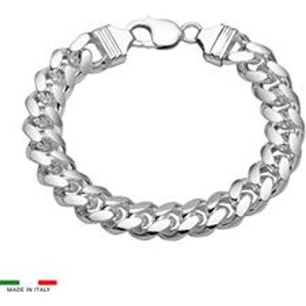 Herren Cuban Panzerarmband aus Sterlingsilber, 12 mm, OVA