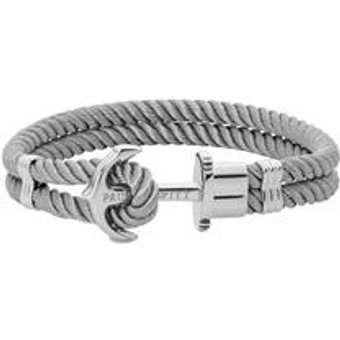 Graues Textilarmband Phrep für Herren mit Edelstahl