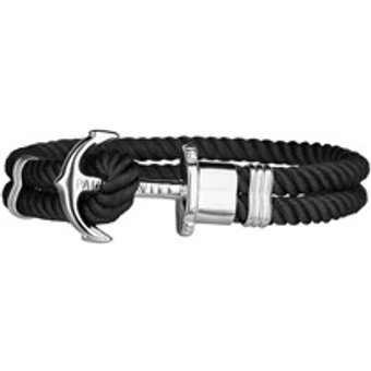 Nylon Armband schwarz silber