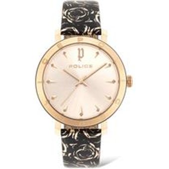 Uhr Ponta für Damen mit Quarzwerk, schwarz-rosé