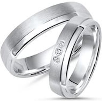 Trauringe 925 Silber: Partnerringe Zirkonia