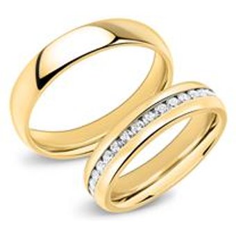 Trauringe Edelstahl Eheringe 5mm vergoldet