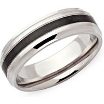 Edelstahlring mit schwarzer IBP-Einlage