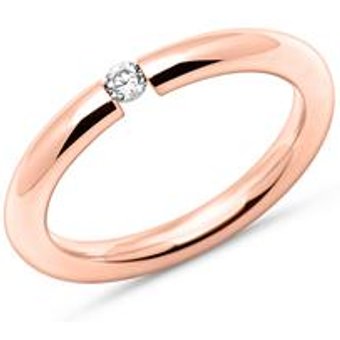 Edelstahl Spannring für Damen rosévergoldet