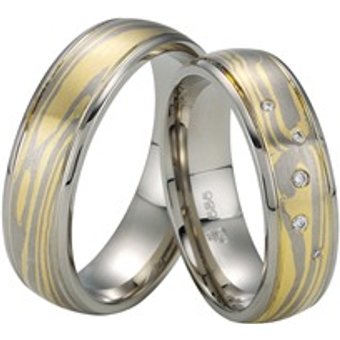 Eheringe Weiß- und Gelbgold 6mm