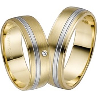 Eheringe Gelb- und Weißgold 6mm