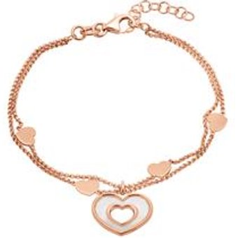 Armband Herzen aus rosévergoldetem 925er Silber