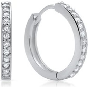Moderne Creolen 925 Sterling Silber Zirkonia