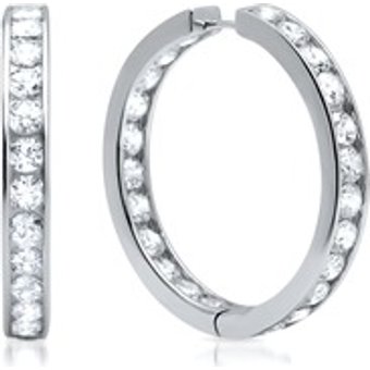 Moderne Creolen 925 Sterling Silber Zirkonia