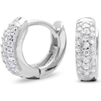 Silber Creole mit Zirkonia besetzt
