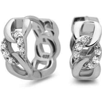 Creolen 925 Silber gliederförmig Zirkonia