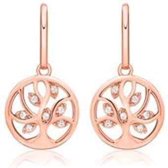 Ohrhänger Lebensbaum Sterlingsilber Roségold Zirkonia