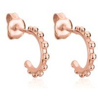 Rosévergoldete 925er Silber-Creolen Dots für Damen