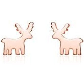 Ohrstecker Rentiere aus rosévergoldetem Sterlingsilber