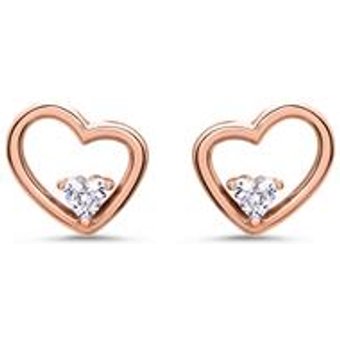 Ohrstecker Herzen für Damen aus Sterlingsilber, rosé