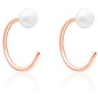 Damen Ohrklemmen aus 925er Silber, rosé, Süßwasserperle