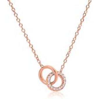 Kette 925er Silber rosévergoldet Zirkonia Kreise