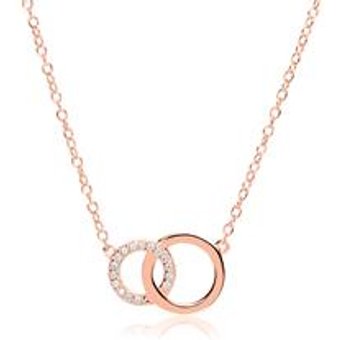 Damenkette Kreise 925er Silber rosévergoldet