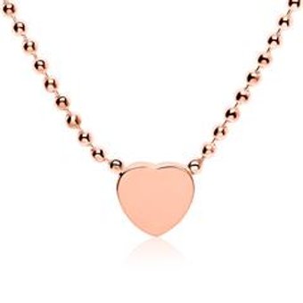 Gravierbare Kette Herz aus rosévergoldetem 925er Silber