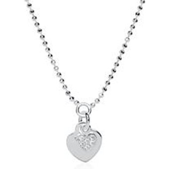 Herzkette aus Sterlingsilber gravierbar mit Zirkonia