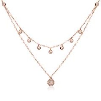 Rosévergoldete 925er Silber Kette mit Zirkonia