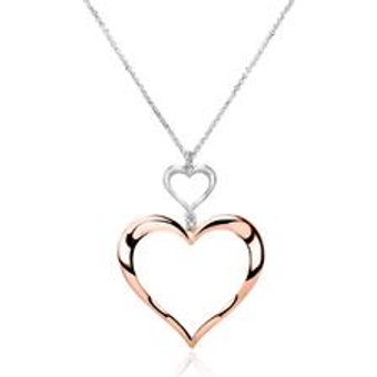 Kette aus 925er Silber mit Herz rosévergoldet