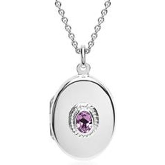 Silberkette mit Medaillon Amethyst