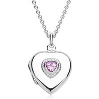 Silberkette Medaillon herzförmig Amethyst