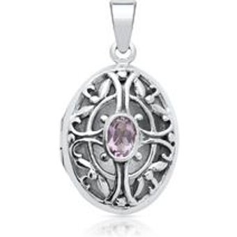 Verschlungenes Medaillon Amethyst