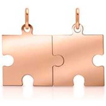 Rosévergoldeter 925 Anhänger Puzzleteil