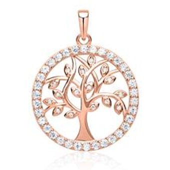 Rosévergoldeter Baum-Anhänger Zirkonia