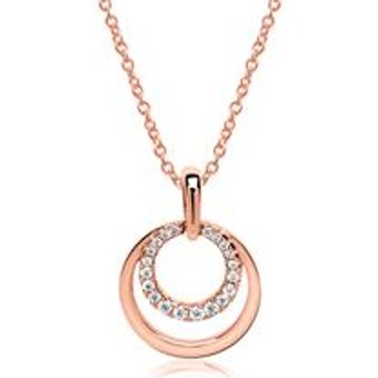 Kreiskette 925er Silber roségold Zirkonia