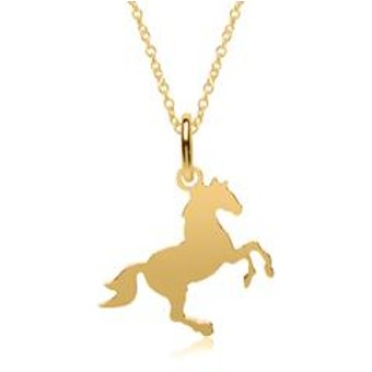 Kette mit Anhänger Pferd aus vergoldetem Sterlingsilber