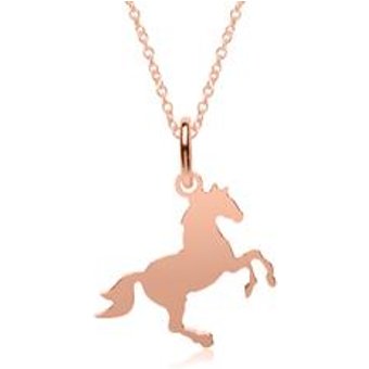 Pferde-Kette aus 925er Silber rosévergoldet