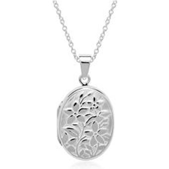 Kette Medaillon Blumen aus Sterlingsilber gravierbar