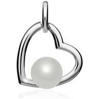 Herzanhänger aus Sterlingsilber mit Süßwasserperle