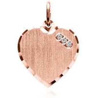 925er Silber Anhänger mit Zirkonia, rosé, gravierbar
