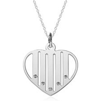 Herzkette aus Sterlingsilber mit Zirkonia