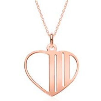 Herzkette aus rosévergoldetem 925er Silber, gravierbar