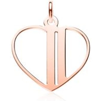 Rosévergoldeter 925er Silber Anhänger Herz, gravierbar